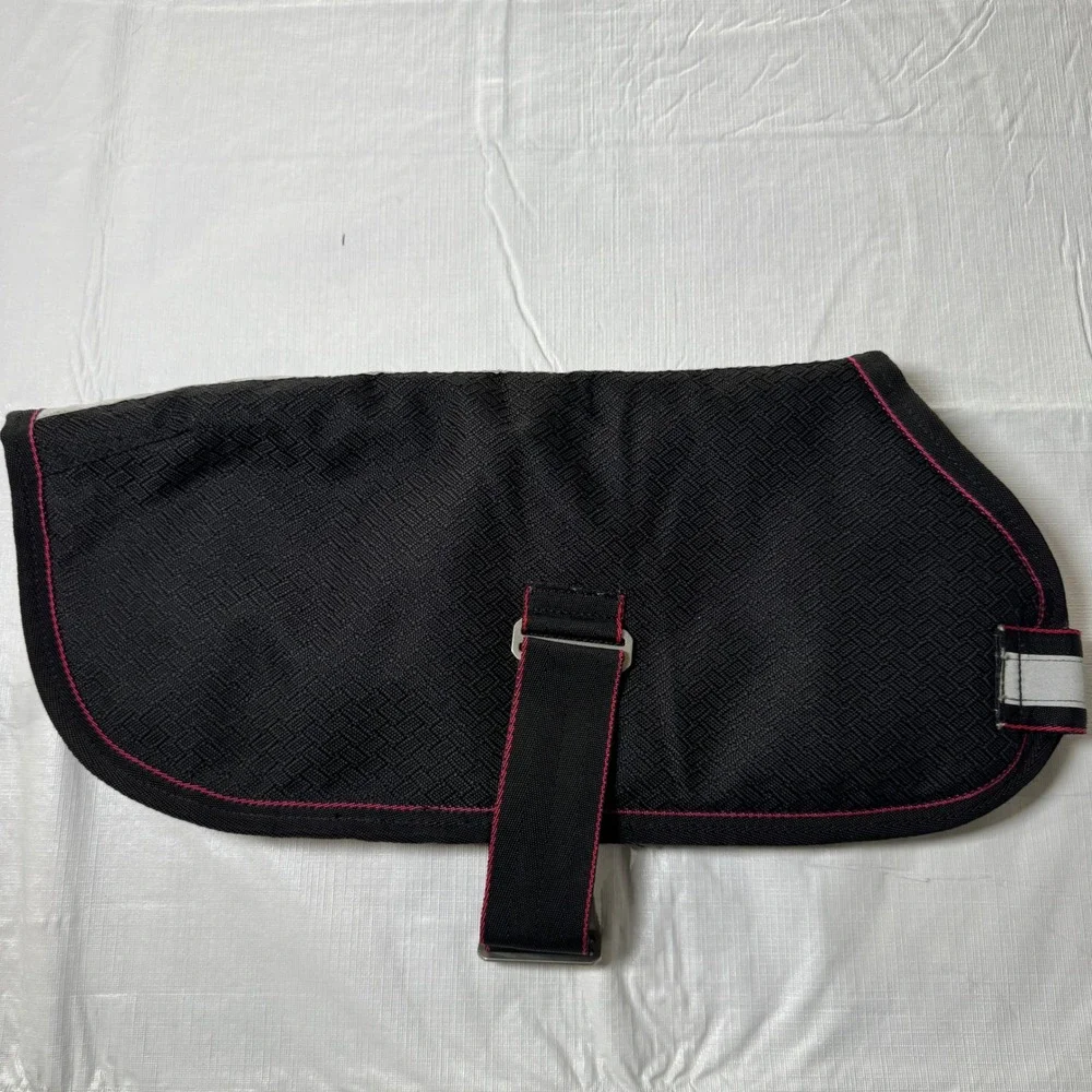 WeatherBeeta Black Reflective Dog Coat Padded Winter Jacket 45cm 18in